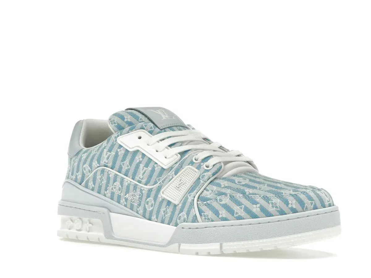 Louis Vuitton Trainer Blue Stripe Monogram in Blue Stripe Monogram